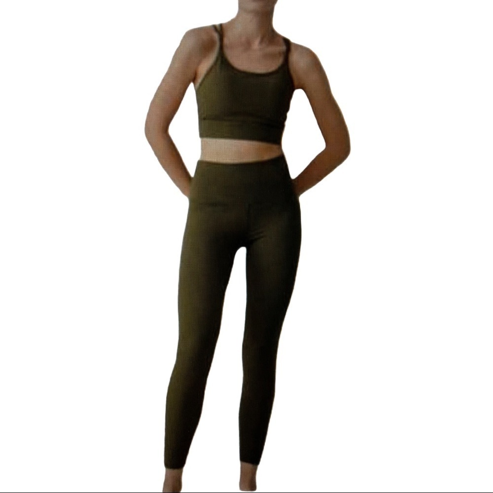 Varley Whitley Olive Night Ankle Length Leggings